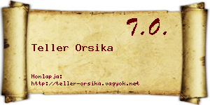 Teller Orsika névjegykártya